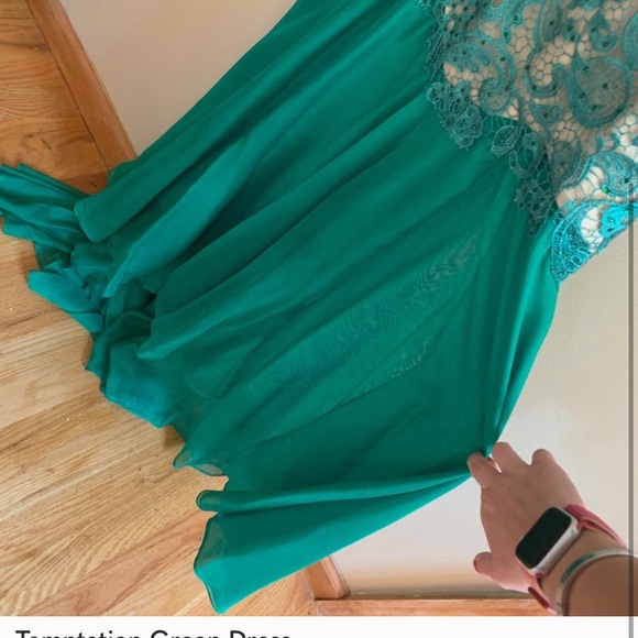 Elegant evening gown emerald green - Picture 3 of 3